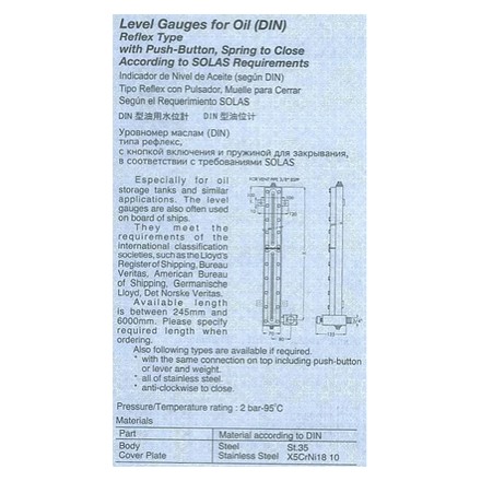 872091 GAUGE LEVEL FOR OIL (DIN), WITH FURTHER DETAIL