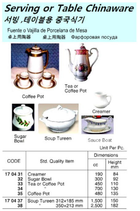 170433-170434 TEA OR COFFEE POT CHINA PLAIN, STANDARD